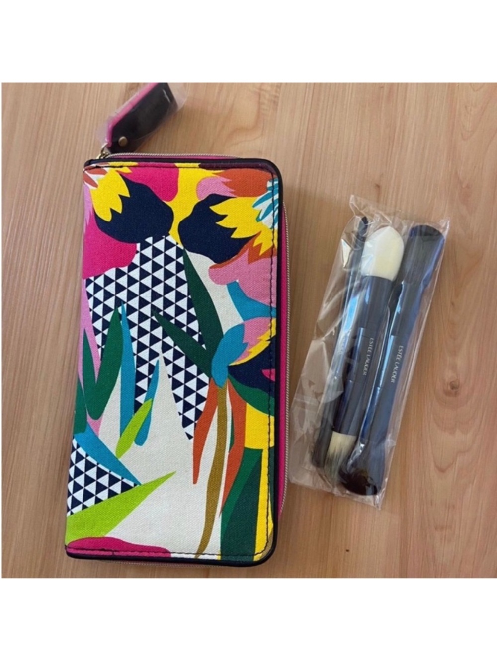 Estee Lauder Double Ended Makeup Brush Set with Kitty Case 4 items